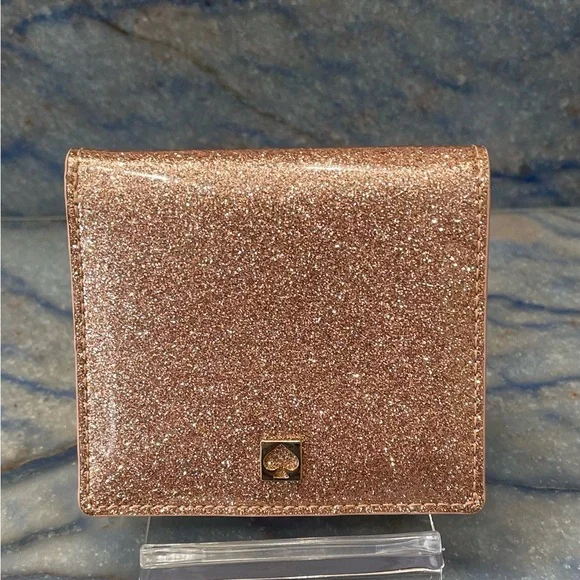 Kate Spade Mavis Rose Gold Glitter Wallet - Picture 6 of 12